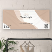 Chic Tan Boho Website Logo Event QR Code Spandoek