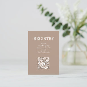 Chic Tan Huwelijksregister QR-code Informatiekaartje