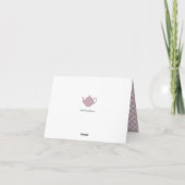 Chic Tan & Paarse theepot Trellis Dank u kaart (Achterkant)