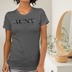 Chic tante met Kinder namen Jaar T-Shirt
