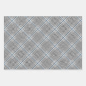 Chic Tartan Blue Grey Black Pattern Inpakpapier Vel (Voorkant)