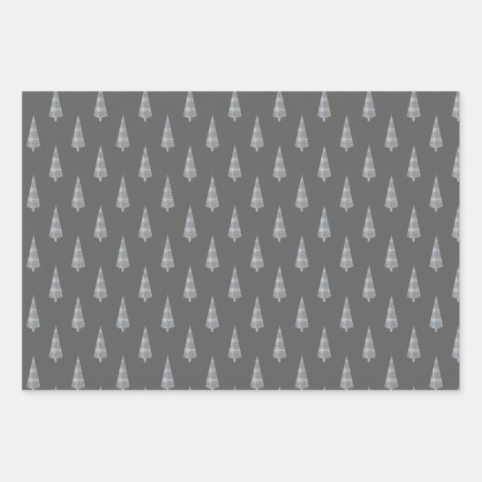 Chic Tartan Blue Grey Black Pattern Inpakpapier Vel (Voorkant 3)
