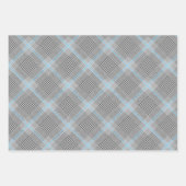Chic Tartan Blue Grey Black Pattern Inpakpapier Vel (Voorkant)