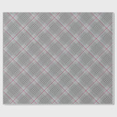 Chic Tartan Burgundy, zwart en wit Cadeaupapier (Vlak)