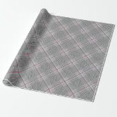 Chic Tartan Burgundy, zwart en wit Cadeaupapier (Uitgerold)