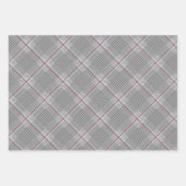 Chic Tartan Burgundy, zwart en wit Inpakpapier Vel (Voorkant)