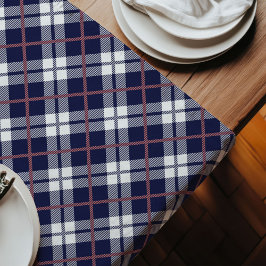 Chic Tartan tafelkleed in koraal en marine kleuren