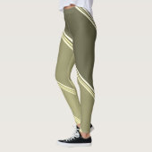 Chic Tarwe onder Grijze Banden Print Leggings (Links)
