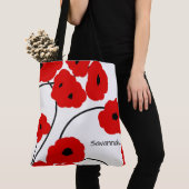 CHIC TAS_MOD RED & BLACK POPPIES TOTE BAG (Dichtbij)