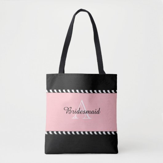 CHIC TAS_MODERN BRUILOFT BLUSH/ZWART/WIT TOTE BAG (Voorkant)