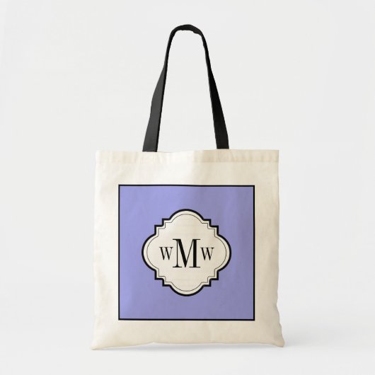 CHIC TAS_PERIWINKLE/WITTE/ZWART TOTE BAG (Voorkant)