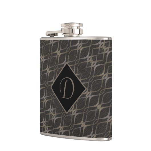 Chic Taupe Abstract Pattern Monogrammed Heupfles (Links)