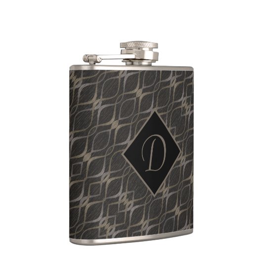 Chic Taupe Abstract Pattern Monogrammed Heupfles (Rechts)