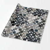 Chic Taupe Beige Grey Black Brown Circles Patroon Cadeaupapier (Uitgerold)