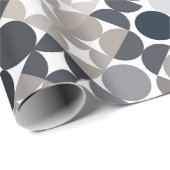 Chic Taupe Beige Grey Black Brown Circles Patroon Cadeaupapier (Rol Hoek)