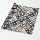 Chic Taupe Beige Grey Tan Brown Circles Patroon Cadeaupapier (Uitgerold)