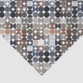 Chic Taupe Beige Grey Tan Brown Circles Patroon Tissuepapier (Detail)