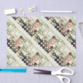 Chic Taupe beige Light Olive Green Circles Patroon Tissuepapier (Craft)