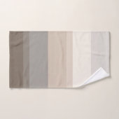 Chic Taupe, Cream en Grey striped Bad Handdoek (Handdoek)