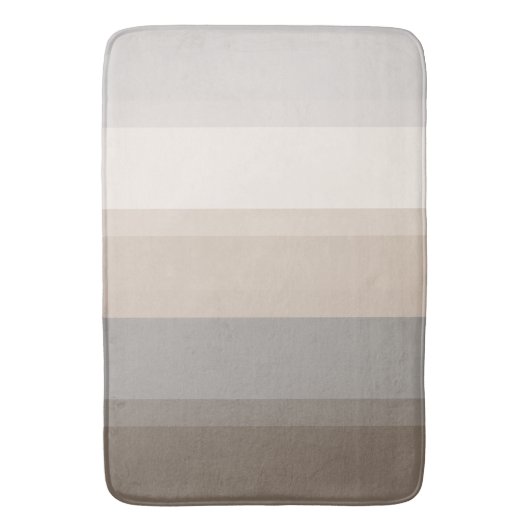 Chic Taupe, Cream en Grey Striped Badmat (Voorkant Verticaal)