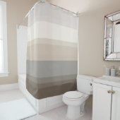 Chic Taupe, crème en grijs gestreept douchegordijn (In situ)