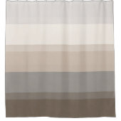 Chic Taupe, crème en grijs gestreept douchegordijn (Voorkant)