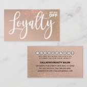 Chic Taupe Gold Glitter Gradient Typografie Klantenkaartje (Voorkant / Achterkant)