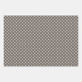 Chic Taupe Gray Tan Brown Polka Dots Patroon Inpakpapier Vel (Voorkant 2)