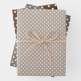 Chic Taupe Gray Tan Brown Polka Dots Patroon Inpakpapier Vel