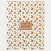 Chic taupe watercolor monogram holiday throw  fleece deken (Voorkant)