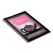 Chic Tea Time Roze & Black Recipbook Notitieboek (Rechterzijde)
