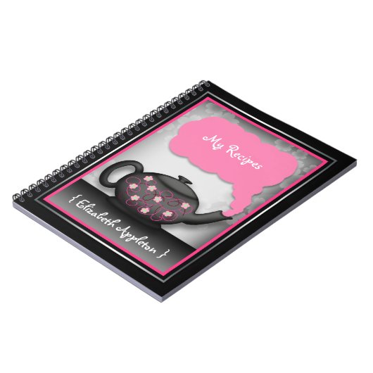 Chic Tea Time Roze & Black Recipbook Notitieboek (Linkerzijde)