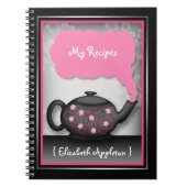Chic Tea Time Roze & Black Recipbook Notitieboek (Voorkant)