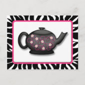 Chic Tea Time Zebra Print Recipcard Briefkaart (Voorkant)