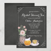 Chic Teacup schoolbord bruids douche uitnodiging (Voorkant / Achterkant)