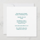 Chic Teal Photo Collage Custom Birthday Party Kaart (Achterkant)