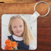 Chic Teal Photo Collage Personalized Sleutelhanger (Achterkant)