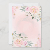 Chic Teapot Tea cup roze bloemen Baby shower Kaart (Achterkant)