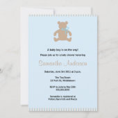 Chic Teddy Bear Baby shower Invitation - Boy Kaart (Voorkant)