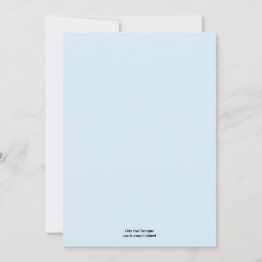 Chic Teddy Bear Baby shower Invitation - Boy Kaart (Achterkant)