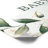 Chic Teddy Bear Greenery Gold Wreath Welcome Baby Poster (Hoek)