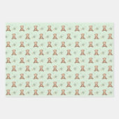  Chic Teddy Bear met Balonese Greenery Gold Inpakpapier Vel (Voorkant 3)