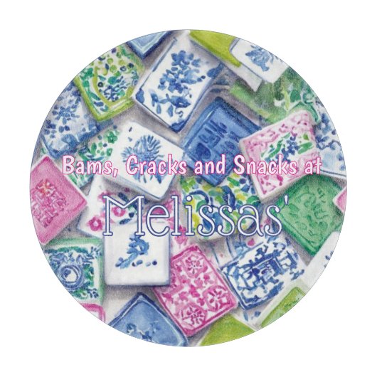 Chic Tegel Bams Kraken Snacks Aangepaste Mahjong Snijplank (Voorkant)