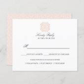 Chic Tegels elegant PINK WEDDING REPLY, menuoptie (Voorkant / Achterkant)