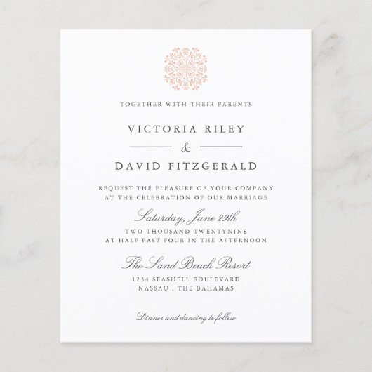 Chic-Tegels elegant tijdloze budgetbruiloft (Voorkant)