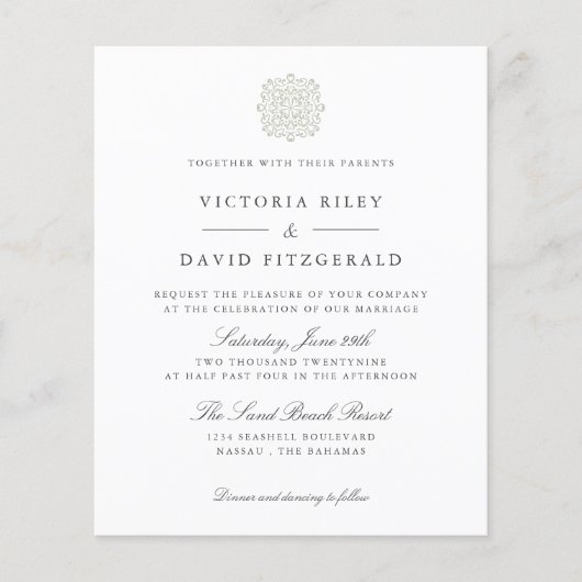 Chic-Tegels elegant tijdloze budgetbruiloft (Voorkant)