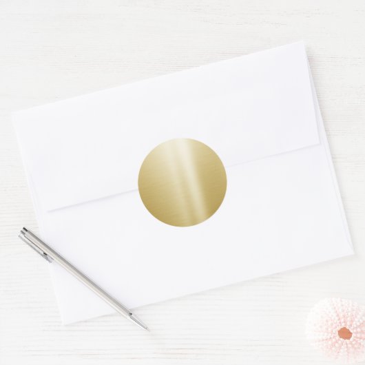 Chic Template Blank Your Custom Text Glamour Gold Ronde Sticker (Envelop)