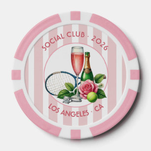 Chic Tennis Social Club Bruidsuitnodiging Foto Poker Chips
