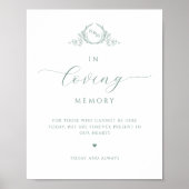 Chic Ter liefdevolle herinnering, Monogram Lichtgr Poster (Voorkant)