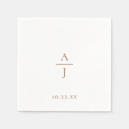 Chic Terra Cotta Monogram Wedding Napkins Servet